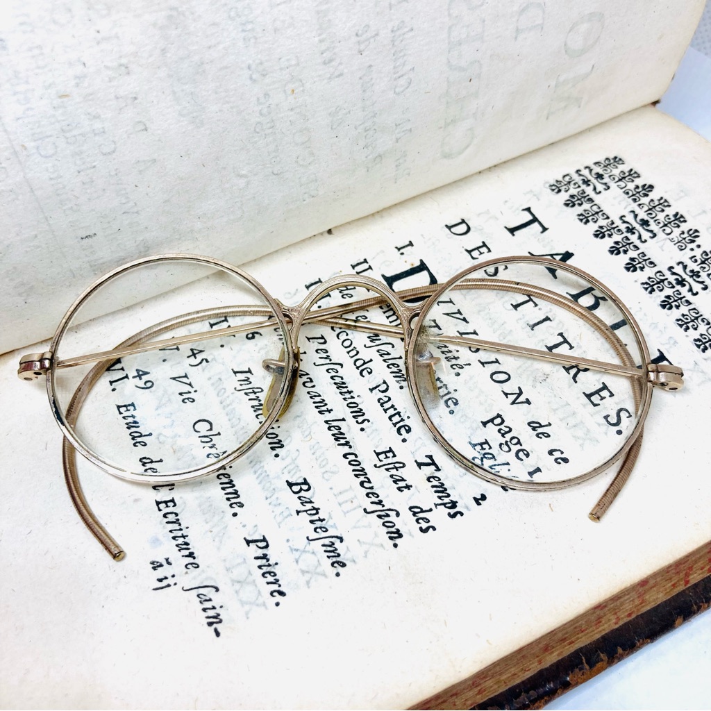 Vintage Gold Filled Wire Round Glasses With Case 110 12k Gold Filled Floral